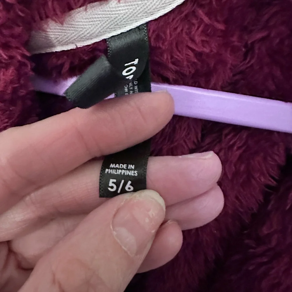 Torrid Burgundy Teddy Jacket with Hood - Picture 3 of 4